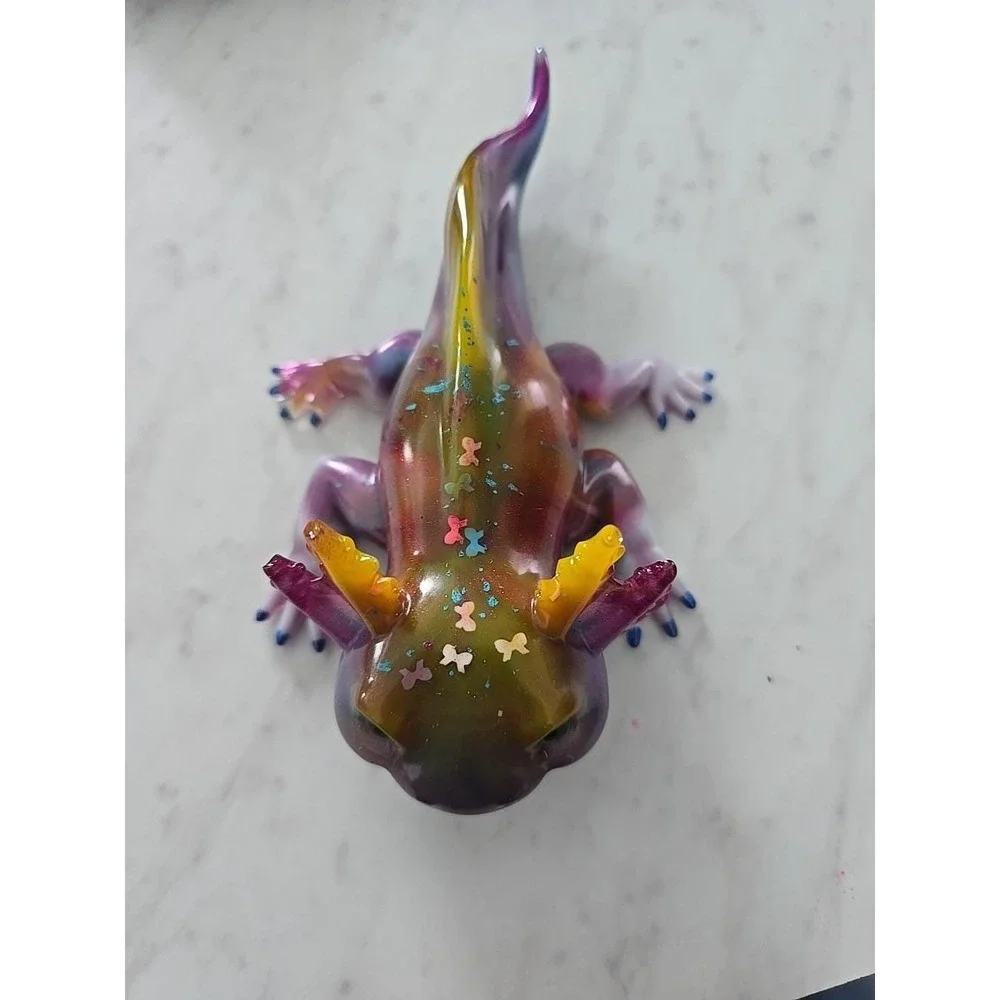 Handmade‎ Resin Axolotl  Multi Colored Decoration Gift Paper Weight. 707